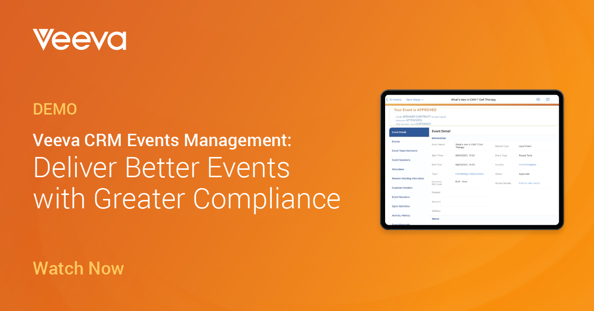 3-Minute Demo: Getting Started with Veeva CRM Events Management | Veeva ...