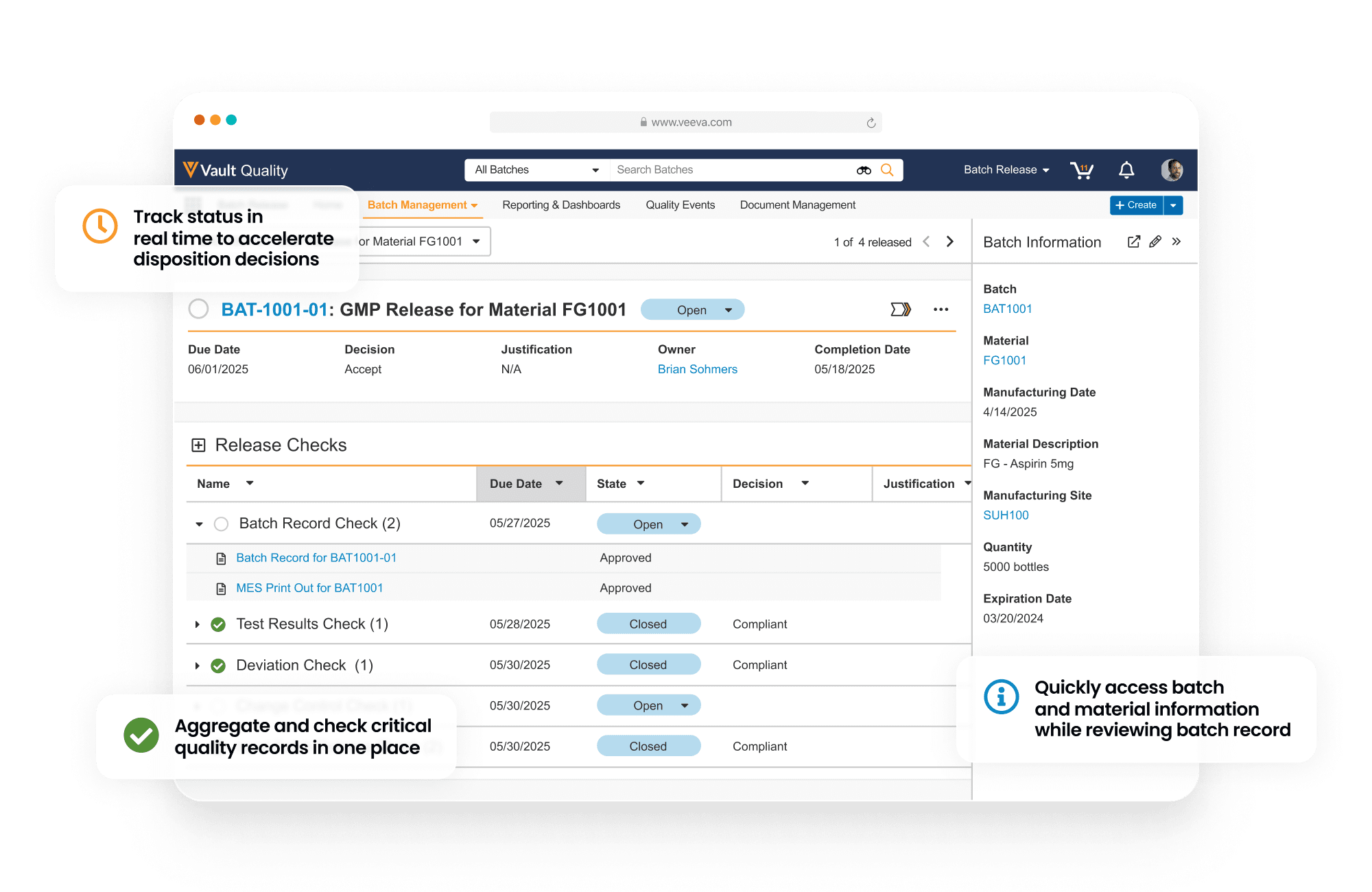 Vault Batch Release | Batch Release Software for Biopharma