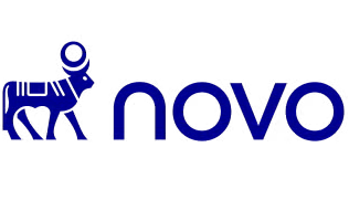 Blue Novo logo showing a stylized dog figure and the word 'novo' on a black banner.