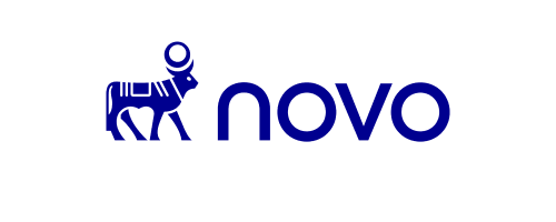 Novo logo: blue elephant icon to the left of the lowercase 'novo' wordmark.